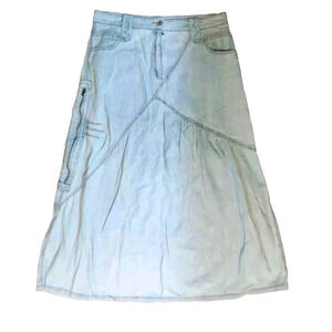 Denim Maxi Skirt 90s Y2K Bohemian festival Cabincore Cottagecore timeless 12